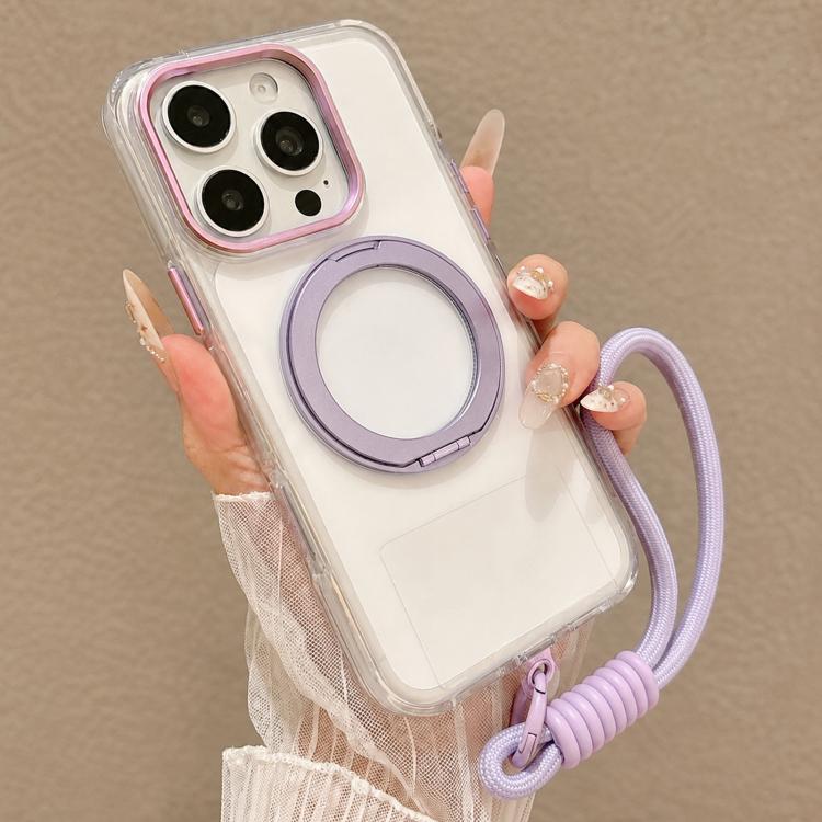 Custodia per telefono antiurto con airbag, supporto magnetico girevole e cinturino da polso., For iPhone 17 Pro Max, For iPhone 17 Pro, For iPhone 17, For iPhone 16 Pro Max