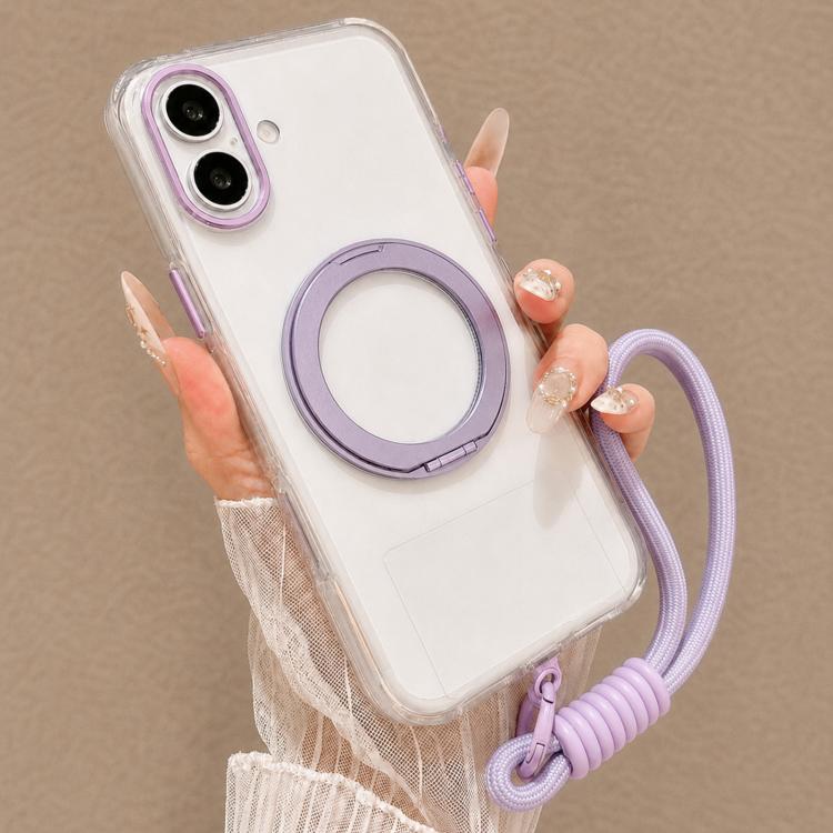 Custodia per telefono antiurto con airbag, supporto magnetico girevole e cinturino da polso., For iPhone 17 Pro Max, For iPhone 17 Pro, For iPhone 17, For iPhone 16 Pro Max