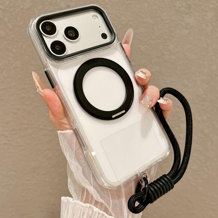 Custodia per telefono antiurto con airbag, supporto magnetico girevole e cinturino da polso., For iPhone 17 Pro Max, For iPhone 17 Pro, For iPhone 17, For iPhone 16 Pro Max