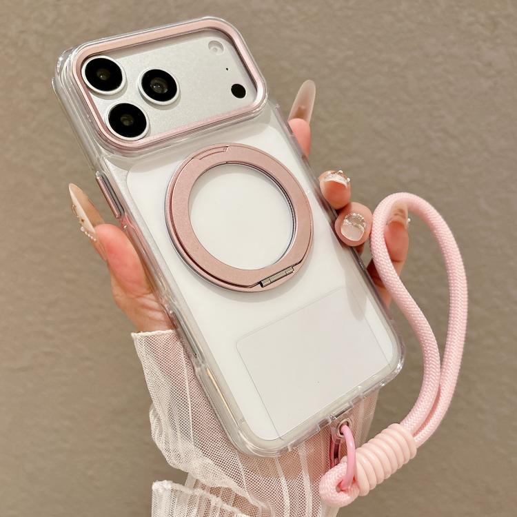 Custodia per telefono antiurto con airbag, supporto magnetico girevole e cinturino da polso., For iPhone 17 Pro Max, For iPhone 17 Pro, For iPhone 17, For iPhone 16 Pro Max