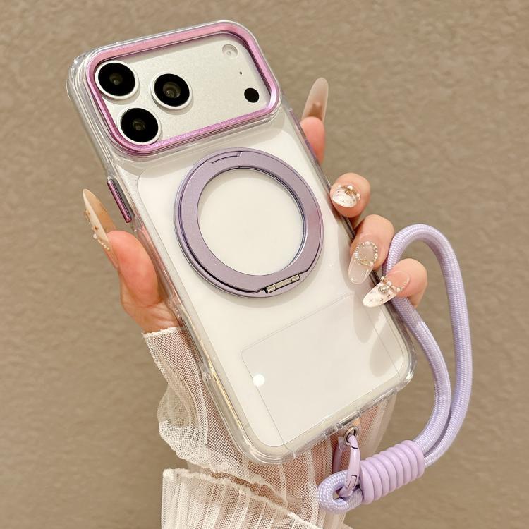 Custodia per telefono antiurto con airbag, supporto magnetico girevole e cinturino da polso., For iPhone 17 Pro Max, For iPhone 17 Pro, For iPhone 17, For iPhone 16 Pro Max