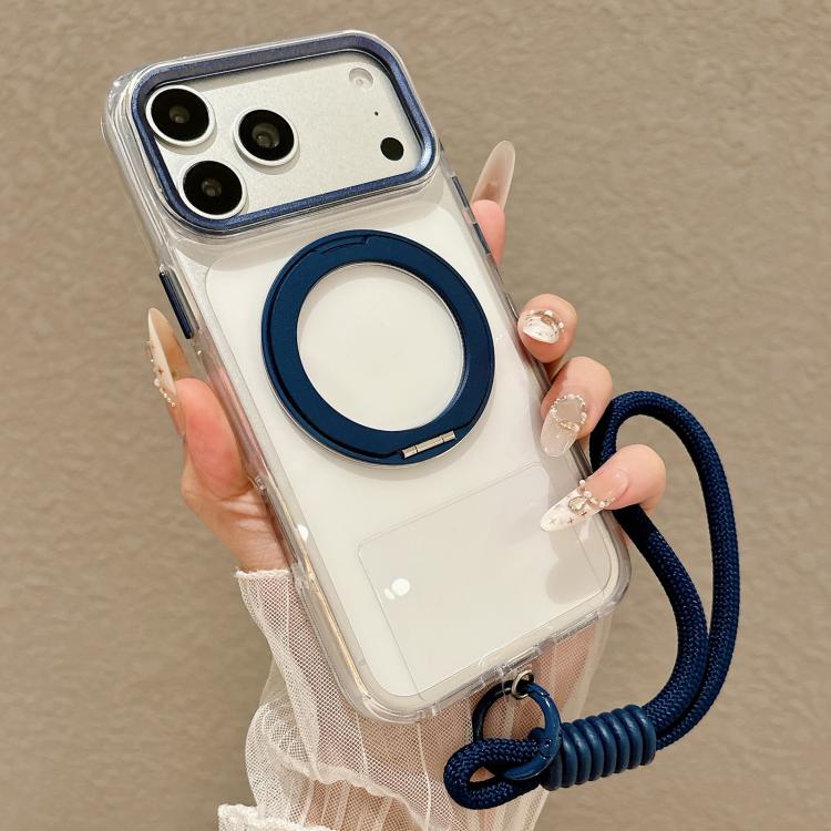 Custodia per telefono antiurto con airbag, supporto magnetico girevole e cinturino da polso., For iPhone 17 Pro Max, For iPhone 17 Pro, For iPhone 17, For iPhone 16 Pro Max