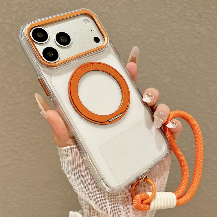 Custodia per telefono antiurto con airbag, supporto magnetico girevole e cinturino da polso., For iPhone 17 Pro Max, For iPhone 17 Pro, For iPhone 17, For iPhone 16 Pro Max