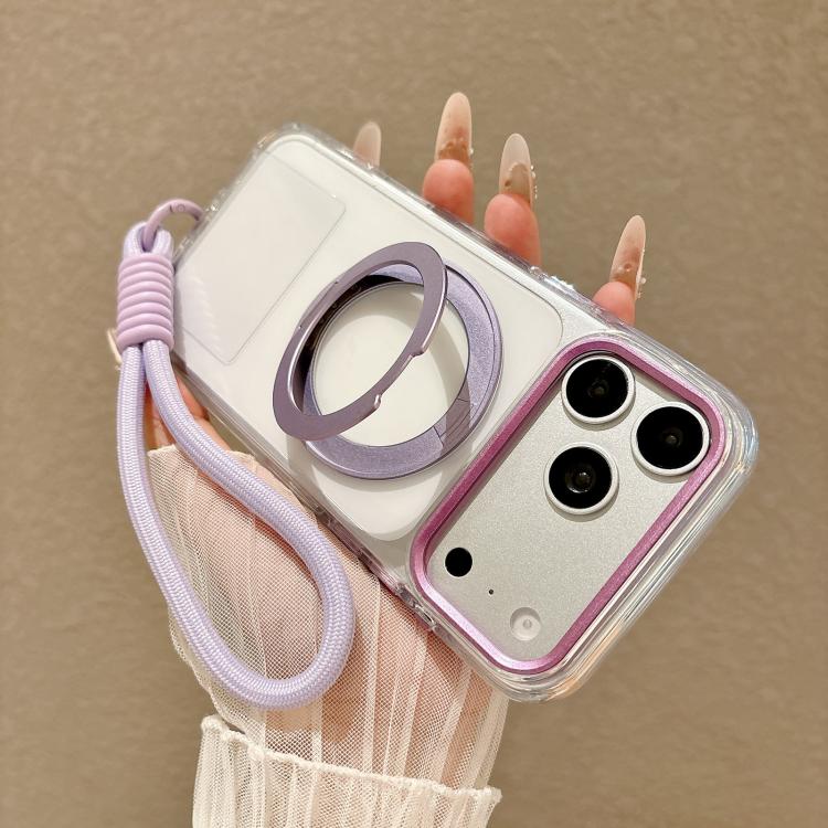Custodia per telefono antiurto con airbag, supporto magnetico girevole e cinturino da polso., For iPhone 16 Pro, For iPhone 16 Plus, For iPhone 16, For iPhone 15 Pro Max