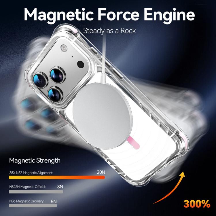 Custodia magnetica antiurto con angoli ammortizzanti e motivo a onde per telefono., For iPhone 17 Pro Max, For iPhone 17 Pro, For iPhone 17