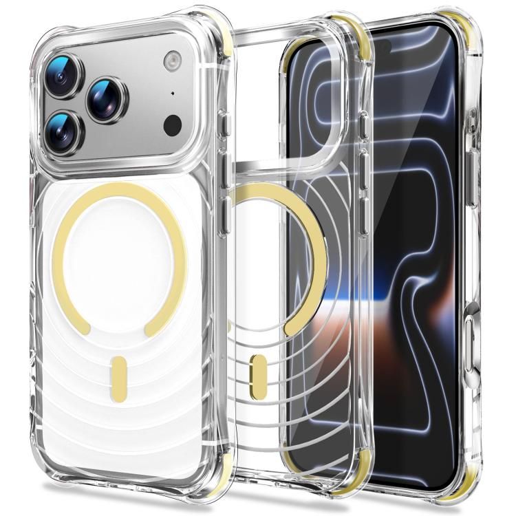 Custodia magnetica antiurto con angoli ammortizzanti e motivo a onde per telefono., For iPhone 17 Pro Max, For iPhone 17 Pro, For iPhone 17