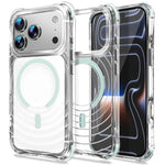 Custodia magnetica antiurto con angoli ammortizzanti e motivo a onde per telefono., For iPhone 17 Pro Max, For iPhone 17 Pro, For iPhone 17