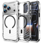 Custodia magnetica antiurto con angoli ammortizzanti e motivo a onde per telefono., For iPhone 17 Pro Max, For iPhone 17 Pro, For iPhone 17