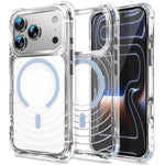 Custodia magnetica antiurto con angoli ammortizzanti e motivo a onde per telefono., For iPhone 17 Pro Max, For iPhone 17 Pro, For iPhone 17
