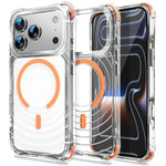 Custodia magnetica antiurto con angoli ammortizzanti e motivo a onde per telefono., For iPhone 17 Pro Max, For iPhone 17 Pro, For iPhone 17