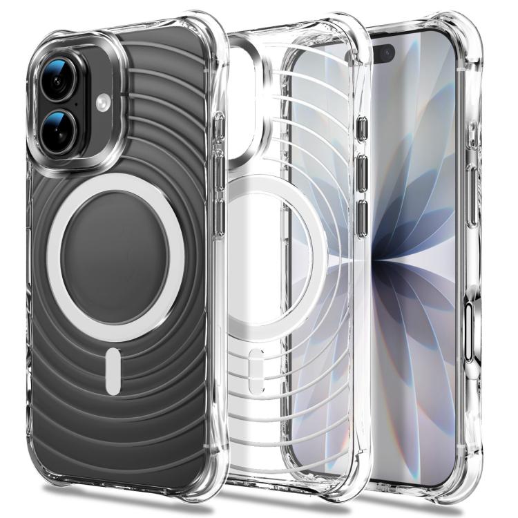 Custodia magnetica antiurto con angoli ammortizzanti e motivo a onde per telefono., For iPhone 17 Pro Max, For iPhone 17 Pro, For iPhone 17