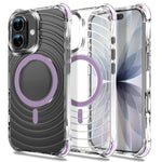 Custodia magnetica antiurto con angoli ammortizzanti e motivo a onde per telefono., For iPhone 17 Pro Max, For iPhone 17 Pro, For iPhone 17