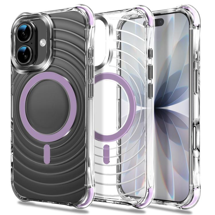 Custodia magnetica antiurto con angoli ammortizzanti e motivo a onde per telefono., For iPhone 17 Pro Max, For iPhone 17 Pro, For iPhone 17