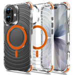 Custodia magnetica antiurto con angoli ammortizzanti e motivo a onde per telefono., For iPhone 17 Pro Max, For iPhone 17 Pro, For iPhone 17