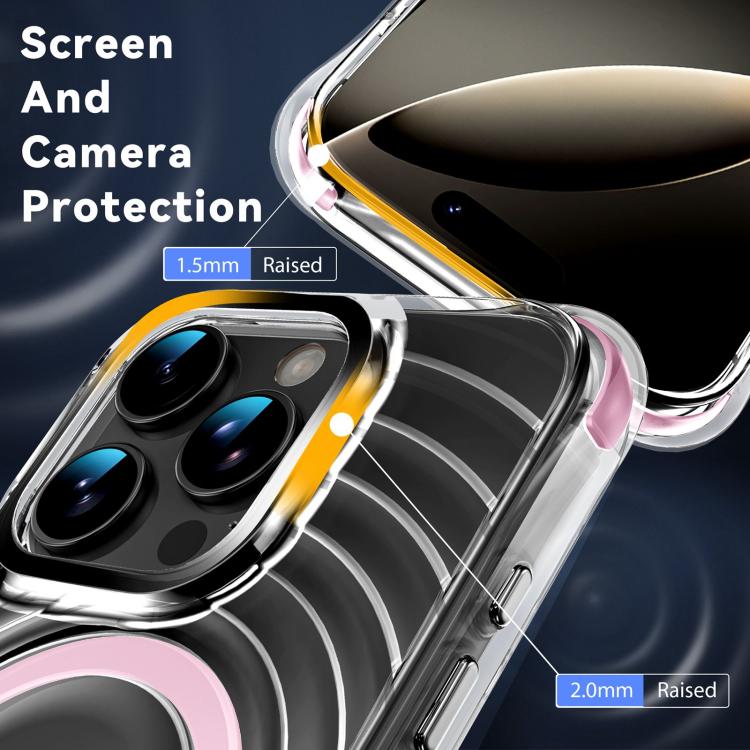 Custodia magnetica antiurto con angoli ammortizzanti e motivo a onde per telefono., For iPhone 16 Pro Max, For iPhone 16 Pro, For iPhone 16 Plus
