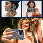 Custodia magnetica antiurto con angoli ammortizzanti e motivo a onde per telefono., For iPhone 16 Pro Max, For iPhone 16 Pro, For iPhone 16 Plus