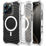 Custodia magnetica antiurto con angoli ammortizzanti e motivo a onde per telefono., For iPhone 16 Pro Max, For iPhone 16 Pro, For iPhone 16 Plus