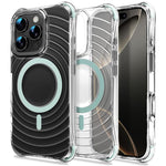 Custodia magnetica antiurto con angoli ammortizzanti e motivo a onde per telefono., For iPhone 16 Pro Max, For iPhone 16 Pro, For iPhone 16 Plus