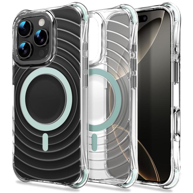 Custodia magnetica antiurto con angoli ammortizzanti e motivo a onde per telefono., For iPhone 16 Pro Max, For iPhone 16 Pro, For iPhone 16 Plus
