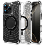 Custodia magnetica antiurto con angoli ammortizzanti e motivo a onde per telefono., For iPhone 16 Pro Max, For iPhone 16 Pro, For iPhone 16 Plus