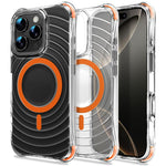 Custodia magnetica antiurto con angoli ammortizzanti e motivo a onde per telefono., For iPhone 16 Pro Max, For iPhone 16 Pro, For iPhone 16 Plus