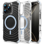 Custodia magnetica antiurto con angoli ammortizzanti e motivo a onde per telefono., For iPhone 16 Pro Max, For iPhone 16 Pro, For iPhone 16 Plus