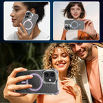 Custodia magnetica antiurto con angoli ammortizzanti e motivo a onde per telefono., For iPhone 16, For iPhone 15 Pro Max, For iPhone 15 Pro