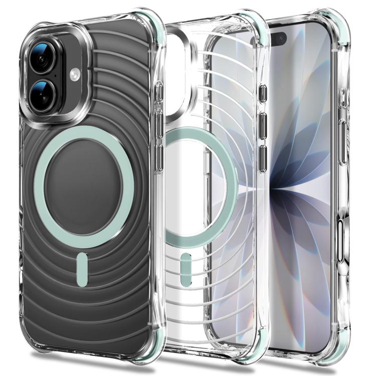 Custodia magnetica antiurto con angoli ammortizzanti e motivo a onde per telefono., For iPhone 16, For iPhone 15 Pro Max, For iPhone 15 Pro