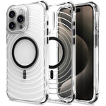 Custodia magnetica antiurto con angoli ammortizzanti e motivo a onde per telefono., For iPhone 16, For iPhone 15 Pro Max, For iPhone 15 Pro