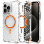 Custodia magnetica antiurto con angoli ammortizzanti e motivo a onde per telefono., For iPhone 16, For iPhone 15 Pro Max, For iPhone 15 Pro