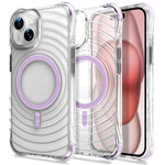 Custodia magnetica antiurto con angoli ammortizzanti e motivo a onde per telefono., For iPhone 15 Plus / 14 Plus, For iPhone 15, For iPhone 14 / 13