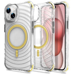 Custodia magnetica antiurto con angoli ammortizzanti e motivo a onde per telefono., For iPhone 15 Plus / 14 Plus, For iPhone 15, For iPhone 14 / 13