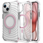 Custodia magnetica antiurto con angoli ammortizzanti e motivo a onde per telefono., For iPhone 15 Plus / 14 Plus, For iPhone 15, For iPhone 14 / 13