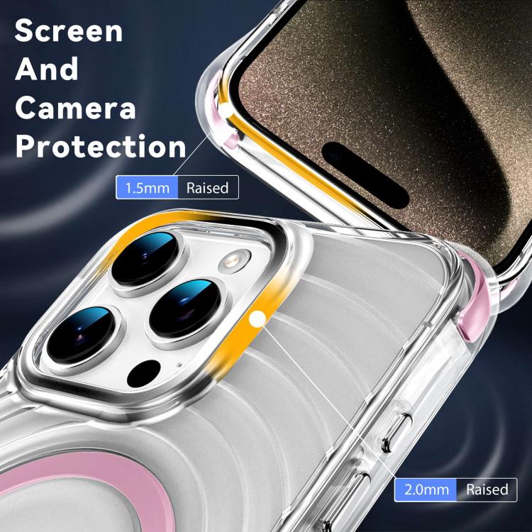 Custodia magnetica antiurto con angoli ammortizzanti e motivo a onde per telefono., For iPhone 14 Pro, For iPhone 14 Pro Max, For iPhone 13 Pro Max