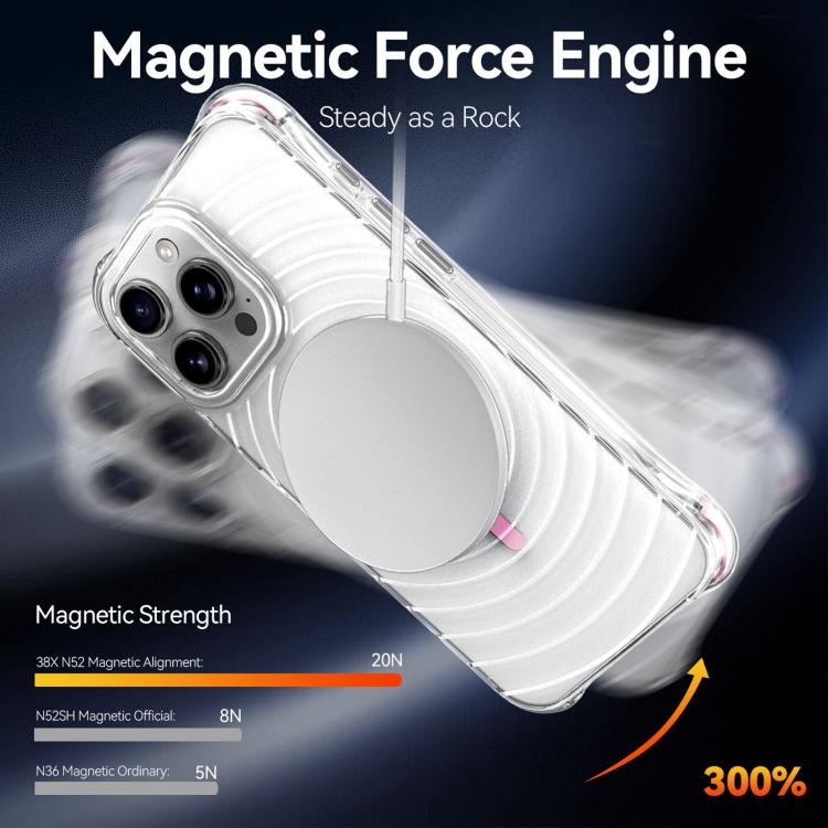Custodia magnetica antiurto con angoli ammortizzanti e motivo a onde per telefono., For iPhone 14 Pro, For iPhone 14 Pro Max, For iPhone 13 Pro Max