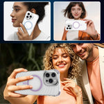 Custodia magnetica antiurto con angoli ammortizzanti e motivo a onde per telefono., For iPhone 14 Pro, For iPhone 14 Pro Max, For iPhone 13 Pro Max