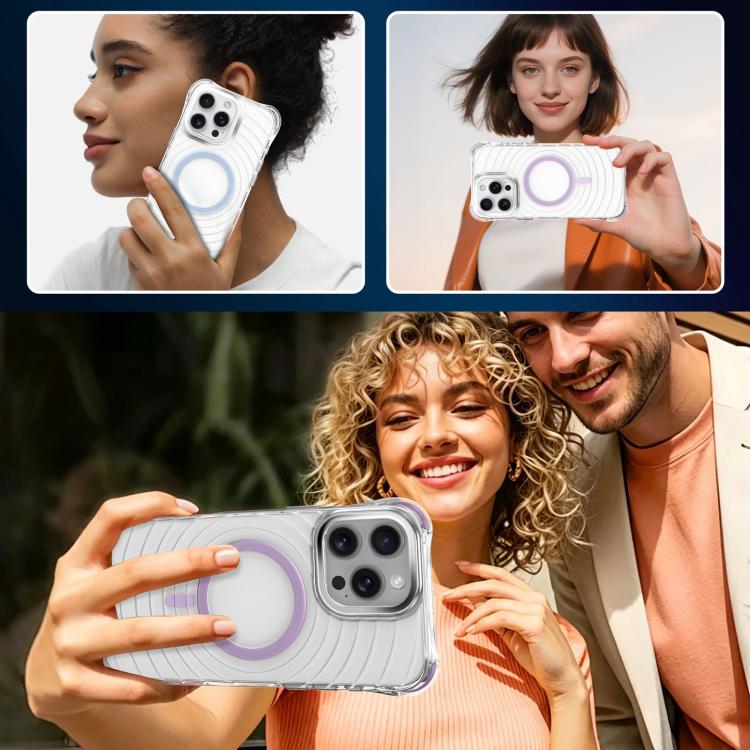 Custodia magnetica antiurto con angoli ammortizzanti e motivo a onde per telefono., For iPhone 14 Pro, For iPhone 14 Pro Max, For iPhone 13 Pro Max