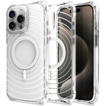 Custodia magnetica antiurto con angoli ammortizzanti e motivo a onde per telefono., For iPhone 14 Pro, For iPhone 14 Pro Max, For iPhone 13 Pro Max