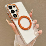 Custodia per telefono antiurto con supporto magnetico girevole e airbag integrato., For Galaxy S24 5G, For Galaxy S23 Ultra 5G