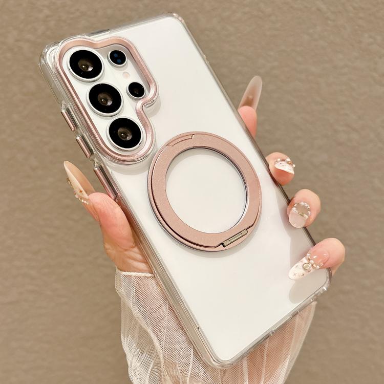 Custodia per telefono antiurto con supporto magnetico girevole e airbag integrato., For Galaxy S25+ 5G, For Galaxy S25 Ultra 5G, For Galaxy S24 Ultra 5G, For Galaxy S24+ 5G