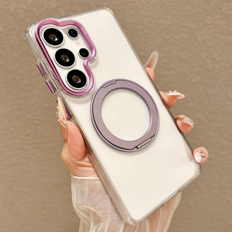 Custodia per telefono antiurto con supporto magnetico girevole e airbag integrato., For Galaxy S25+ 5G, For Galaxy S25 Ultra 5G, For Galaxy S24 Ultra 5G, For Galaxy S24+ 5G