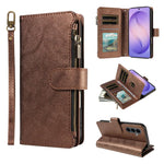 Custodia per telefono vegana in similpelle di vitello con 9 scomparti per carte, chiusura a cerniera e cinturino da polso., For Galaxy S26 FE 5G, For Galaxy S26+ 5G, For Galaxy S26 Edge 5G, For Galaxy S26 Ultra 5G