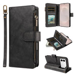 Custodia per telefono vegana in similpelle di vitello con 9 scomparti per carte, chiusura a cerniera e cinturino da polso., For Galaxy S26 FE 5G, For Galaxy S26+ 5G, For Galaxy S26 Edge 5G, For Galaxy S26 Ultra 5G