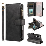 Custodia per telefono vegana in similpelle di vitello con 9 scomparti per carte, chiusura a cerniera e cinturino da polso., For Galaxy S25 FE 5G, For Galaxy S25 Edge 5G, For Galaxy S25 / S24 5G, For Galaxy S25+ / S24+ 5G
