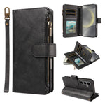 Custodia per telefono vegana in similpelle di vitello con 9 scomparti per carte, chiusura a cerniera e cinturino da polso., For Galaxy S25 FE 5G, For Galaxy S25 Edge 5G, For Galaxy S25 / S24 5G, For Galaxy S25+ / S24+ 5G