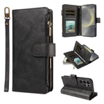Custodia per telefono vegana in similpelle di vitello con 9 scomparti per carte, chiusura a cerniera e cinturino da polso., For Galaxy S25 Ultra 5G, For Galaxy S24 FE 5G, For Galaxy S24 Ultra 5G, For Galaxy S23 FE 5G