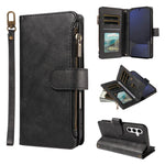 Custodia per telefono vegana in similpelle di vitello con 9 scomparti per carte, chiusura a cerniera e cinturino da polso., For Galaxy S25 Ultra 5G, For Galaxy S24 FE 5G, For Galaxy S24 Ultra 5G, For Galaxy S23 FE 5G