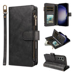 Custodia per telefono vegana in similpelle di vitello con 9 scomparti per carte, chiusura a cerniera e cinturino da polso., For Galaxy S23 Ultra 5G, For Galaxy S23+ 5G, For Galaxy S23 5G