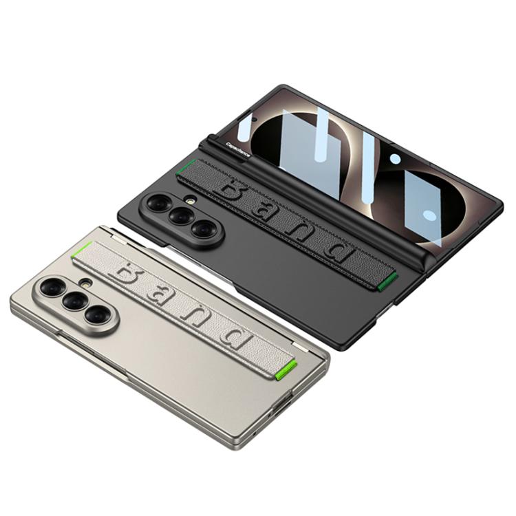 Custodia per telefono GKK con cerniera pieghevole magnetica integrata, cinturino da polso e portapenna., For Galaxy Z Fold8 Ultra 5G