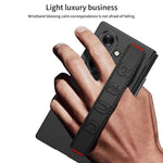 Custodia per telefono GKK con cerniera pieghevole magnetica integrata, cinturino da polso e portapenna., For Galaxy Z Fold8 Ultra 5G